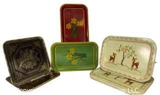 Collection of Painted Metal Serving or TV Trays. 