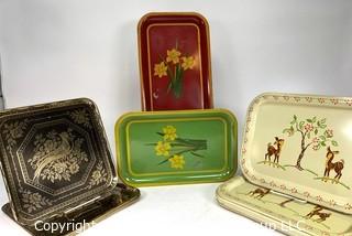 Collection of Painted Metal Serving or TV Trays. 