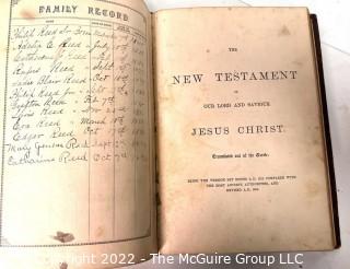 Leather Bound Family Bible with Family Record, Henry Bill Publishing Co. 1885 