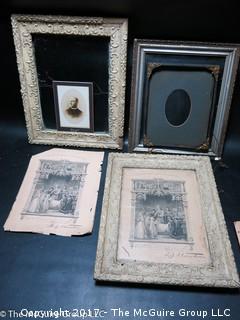 Vintage photos, litho's and frames