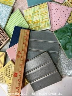 Box of  Various Vintage Mid Century Ceramic Tiles