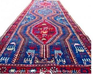 Hand Knotted Balouch Persian Wool Rug or Runner.  38" x 96"