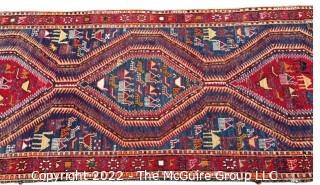 Hand Knotted Balouch Persian Wool Rug or Runner.  38" x 96"