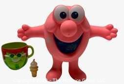 Mr Bubble Pink Rubber Squishy Toy and Green Giant Plastic Mug