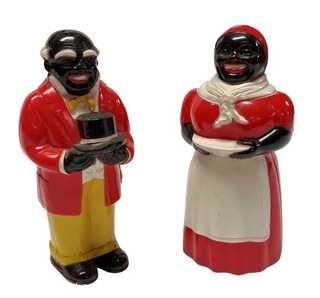  Set of Aunt Jemima & Uncle Mose Celluloid Salt &Pepper Shakers