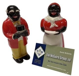  Set of Aunt Jemima & Uncle Mose Celluloid Salt &Pepper Shakers