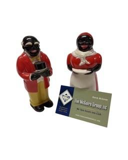  Set of Aunt Jemima & Uncle Mose Celluloid Salt &Pepper Shakers