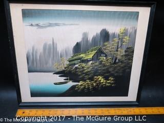 Framed Asian Landscape Wall Art 