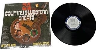 (2) Classic Vinyl Record Albums: Various "24 Country & Western Greats Vol. 6" and Waylon Jennings