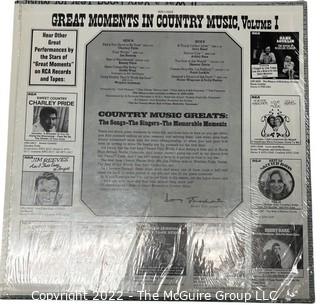 Classic Rock Vinyl Record Album: Various "Great Moments In Country Music Volume 1"