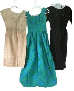 Three (3) Vintage Evening Dresses, Unsized. 