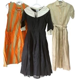 Three (3) Vintage Cotton Day Dresses, Unsized.