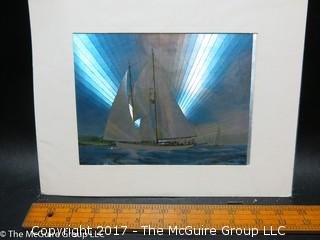 Unframed boat under full sail