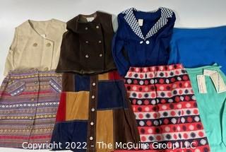 Group of Vintage Girls Mini Skirts, Vests and Tops. Unsized