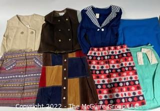 Group of Vintage Girls Mini Skirts, Vests and Tops. Unsized