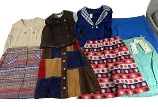 Group of Vintage Girls Mini Skirts, Vests and Tops. Unsized