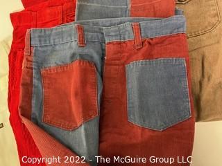 Six (6) Pairs of Vintage 1960's Pants.  Unsized. 