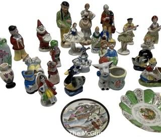 Collection of Porcelain Made in Occupied Japan Figurines and Pin Dishes. 