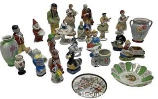 Collection of Porcelain Made in Occupied Japan Figurines and Pin Dishes. 