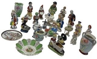 Collection of Porcelain Made in Occupied Japan Figurines and Pin Dishes. 