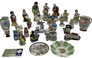 Collection of Porcelain Made in Occupied Japan Figurines and Pin Dishes. 