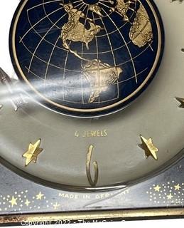 World Map Made In Germany 4 Jewels Electric Clock. Untested