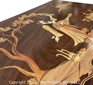 East Indian Wood Marquetry Inlay on Olive Wood Plaque