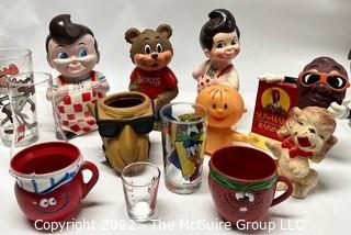 Promotional Toys and Glassware Including Bobs Big Boy, Joe the Camel, Shoney's, Etc