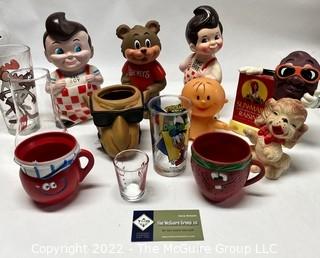 Promotional Toys and Glassware Including Bobs Big Boy, Joe the Camel, Shoney's, Etc