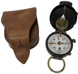 Antique Compass U.S. Engineer Corps Cruchon & Emons Paris Compass in Original case Serial No. 21506