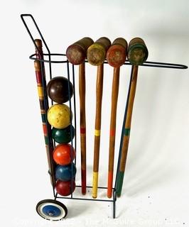 Wooden Rolling Lawn Croquet Set