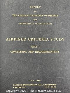 Aviation: 1969 Master Plan for National Airport and 1955 Report to the Pentagon titled "Airfield Criteria Study" authored by Parsons, Brinckenhoff, Hall and MacDonald (NY)