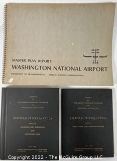 Aviation: 1969 Master Plan for National Airport and 1955 Report to the Pentagon titled "Airfield Criteria Study" authored by Parsons, Brinckenhoff, Hall and MacDonald (NY)