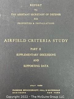 Aviation: 1969 Master Plan for National Airport and 1955 Report to the Pentagon titled "Airfield Criteria Study" authored by Parsons, Brinckenhoff, Hall and MacDonald (NY)