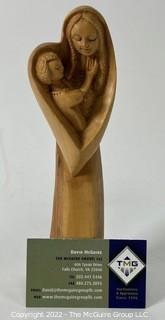 Carved Olivewood Statue of Mother and Child