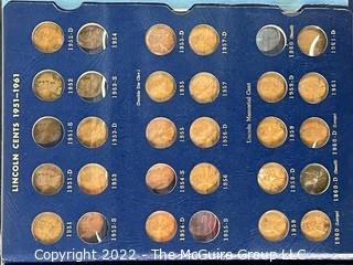 Partial Filled Lincoln Cent Whitman Folder