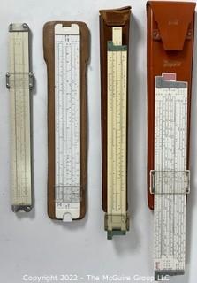 Set of Four (4) Drafting Slide Rulers