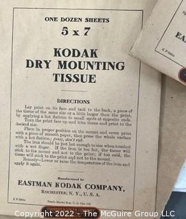 Vintage Eastman-Kodak Film Supplies in Original Packaging.  Includes Film Sheaths, Printing Masks, Paper, Tissue etc