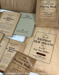 Vintage Eastman-Kodak Film Supplies in Original Packaging.  Includes Film Sheaths, Printing Masks, Paper, Tissue etc