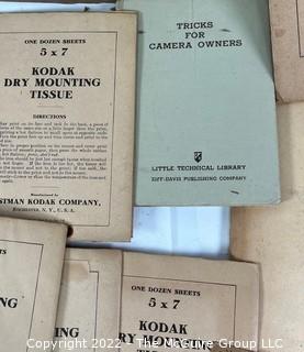 Vintage Eastman-Kodak Film Supplies in Original Packaging.  Includes Film Sheaths, Printing Masks, Paper, Tissue etc