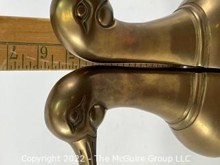 Brass Duck Head Bookends