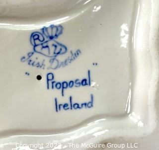 Hand Painted Irish Dresden Lace Figurine Entitled “Proposal”