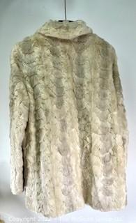 Silver Sculpted Mink Fur Coat Jacket Made by Barbatsuly Furs, Garden City, Long Island