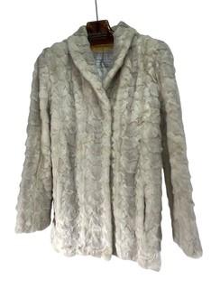 Silver Sculpted Mink Fur Coat Jacket Made by Barbatsuly Furs, Garden City, Long Island