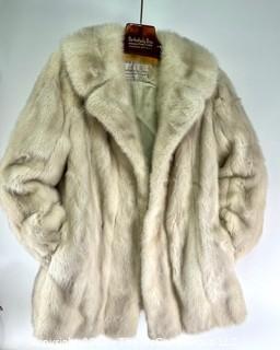 Silver Mink Fur Coat Jacket Made by Barbatsuly Furs, Garden City, Long Island