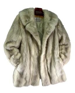 Silver Mink Fur Coat Jacket Made by Barbatsuly Furs, Garden City, Long Island