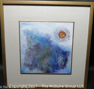 Framed abstract; oil; signed upper left