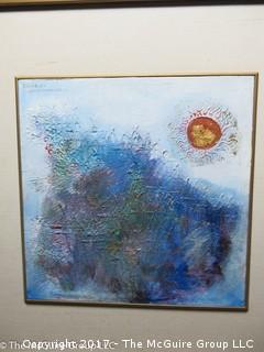 Framed abstract; oil; signed upper left