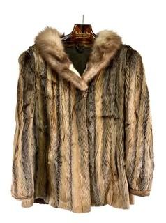 Variegated Brown Mink Fur Coat Jacket Made by Barbatsuly Furs, Garden City, Long Island