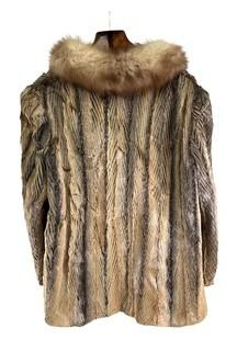 Variegated Brown Mink Fur Coat Jacket Made by Barbatsuly Furs, Garden City, Long Island